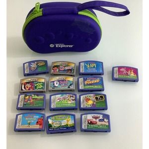 Leap Frog Explorer learning Games bundle of 13 w carrying case